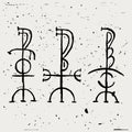 Freyr - Fjolnir - Feingr. Scandinavian magic runes named after Freyr. Vector spellcaster symbols